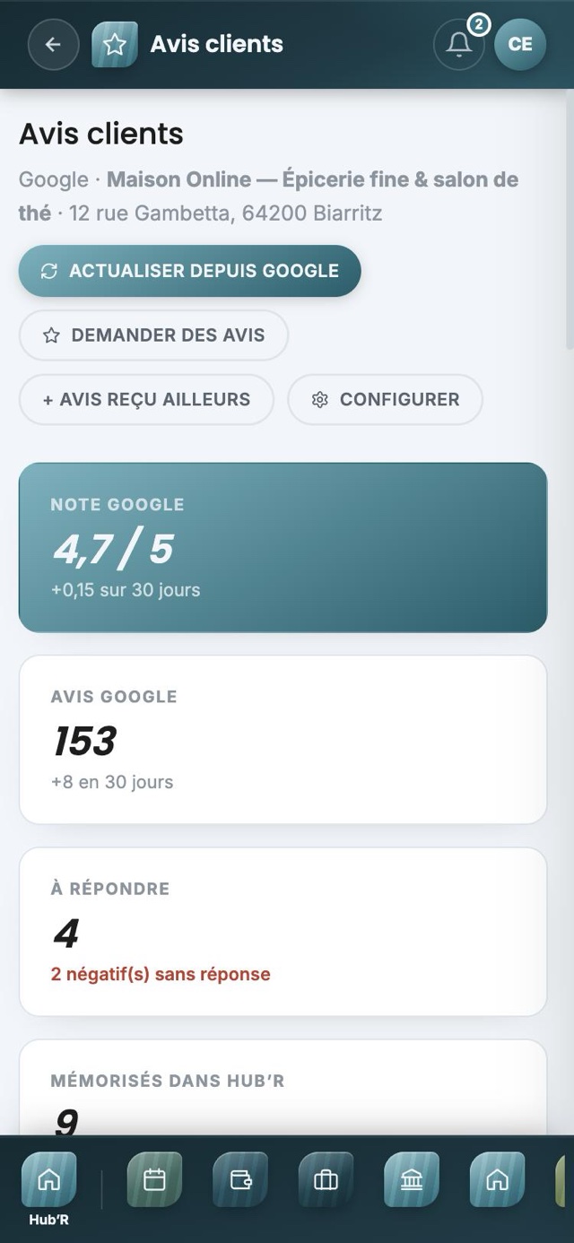 Avis Google sur téléphone